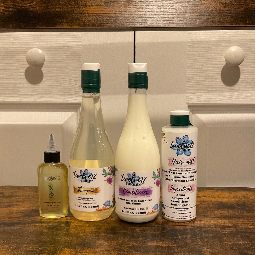 🆕TWELVE ORGANIC PLANT BASED HAIR CARE SET- Shampoo Conditioner Hair Mist & Oil